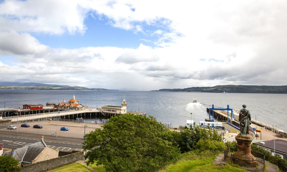 A view of Dunoon pier and across to Gourock
